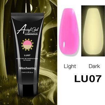 Полигель Акригель для наращивания ногтей Неоновый №07 Acryl Gel LUMINOUS 15мл 2218052882 фото