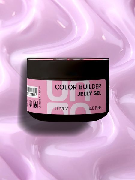 Гель желе для нарощування нігтів UNO гель желе Builder Jelly Gel Ice Pink, 15 г 2647655587 фото