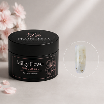 Молочный гель для наращивания ногтей сухоцветом на разлив Francheska Professional milk flower Builder Gel 46, 50 мл 500330046 фото