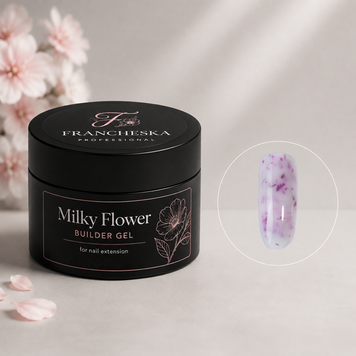 Молочный гель для наращивания ногтей сухоцветом на разлив Francheska Professional milk flower Builder Gel 39, 15 мл 500310039 фото
