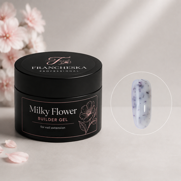Молочный гель для наращивания ногтей сухоцветом на разлив Francheska Professional milk flower Builder Gel 40, 15 мл 500310040 фото