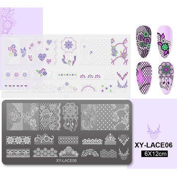 Пластина для стемпінгу із трафаретом XY-LACE06 Professional 2231600106 фото