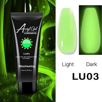 Полигель Акригель для наращивания ногтей Неоновый №03 Acryl Gel LUMINOUS 15мл 2218049743 фото