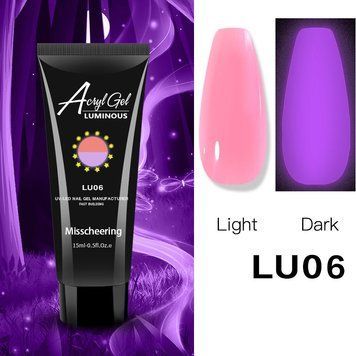 Полигель Акригель для наращивания ногтей Неоновый №06 Acryl Gel LUMINOUS 15мл 2218052314 фото