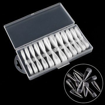 Гелевые типсы матовые 240 шт формы для наращивания ногтей стилет Francheska Professional 1976484088 фото